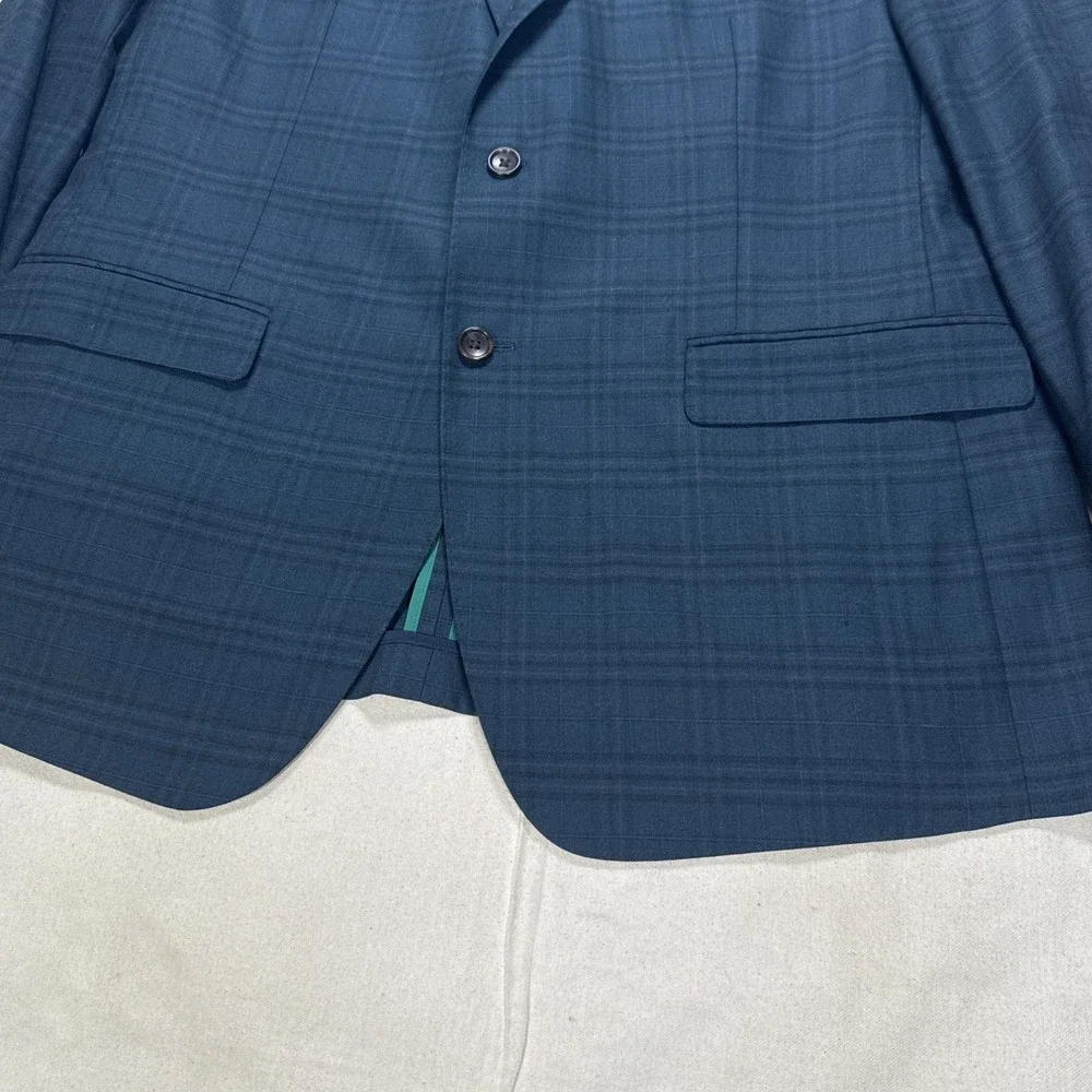 Bonobos Blazer Mens 46L Tag Blue Green Slim Fit Wool Blend City Jacket NWOT